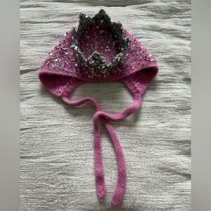 Princess style bonnet cashmere hat